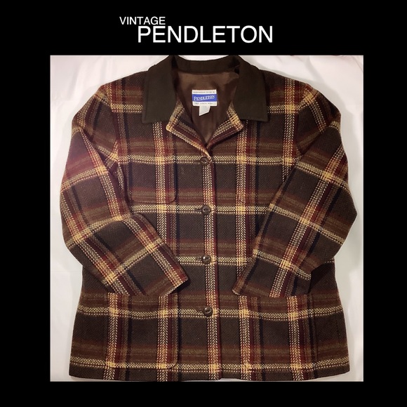 Pendleton Jackets & Blazers - 🍁Vintage Wool Pendleton Medium Brown Plaid Jacket